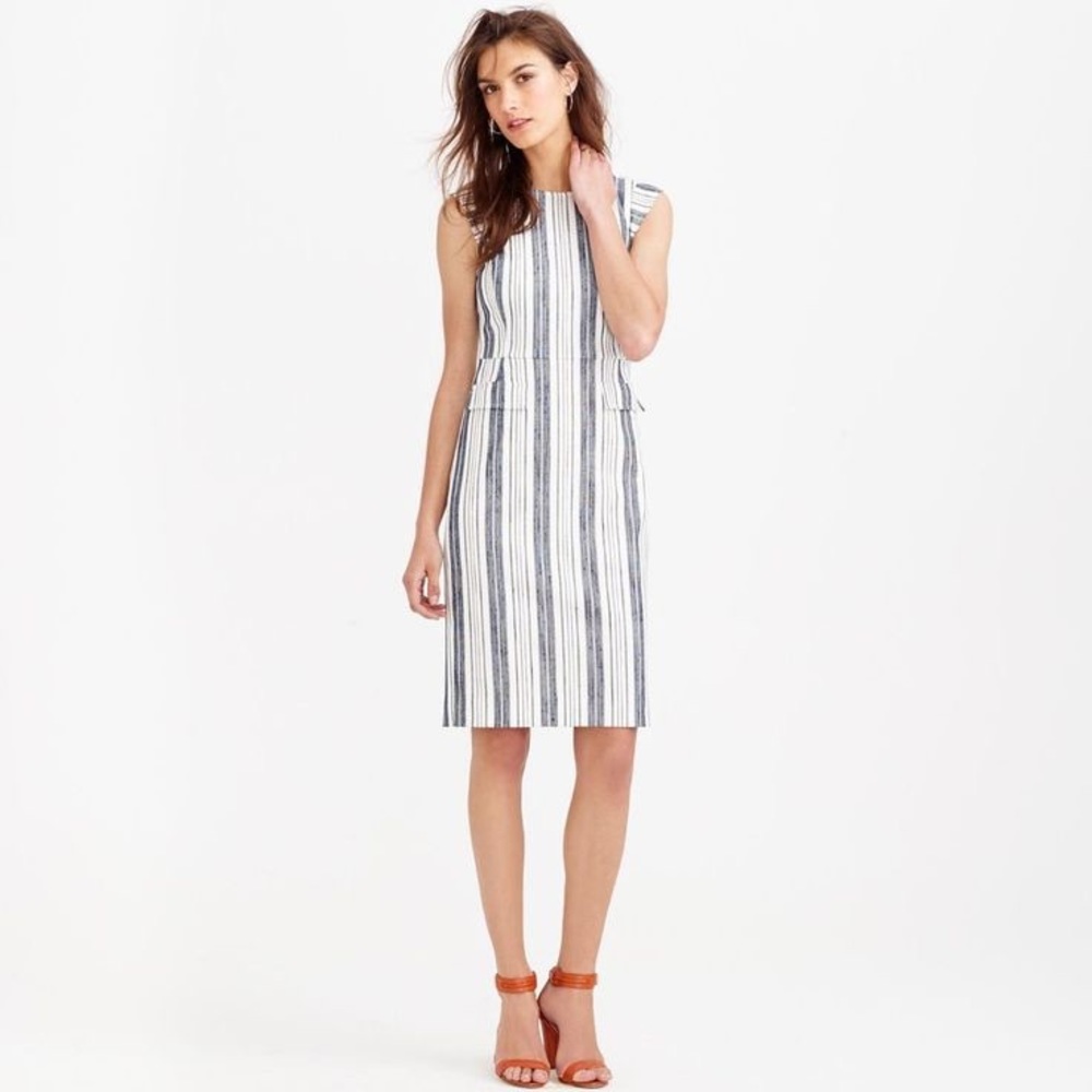 J. Crew Striped Tweed Sheath Dress